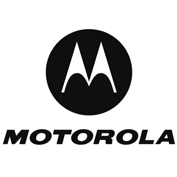 A black circle with a letter m in wthire with motorola in black written underneath
