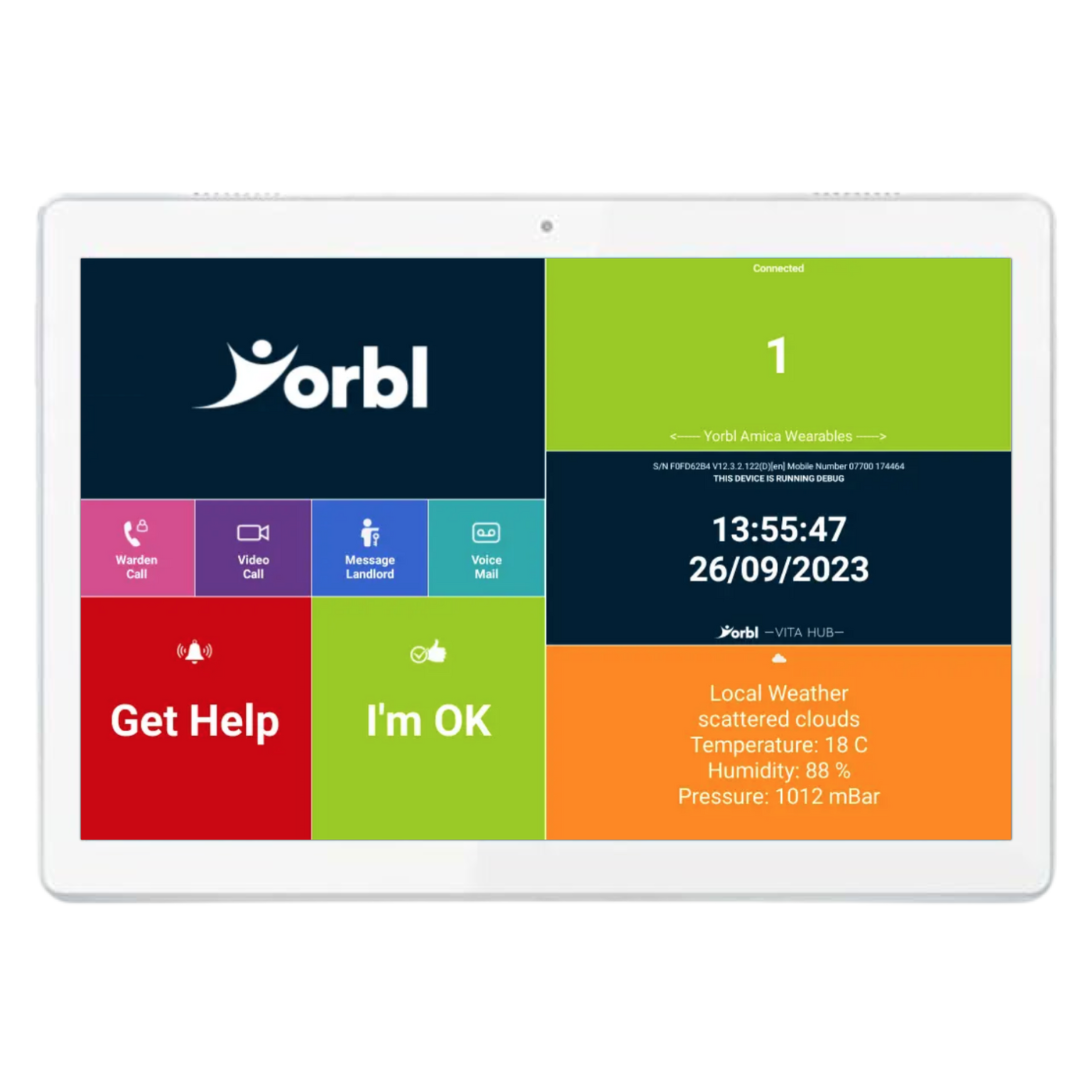 An image of Yorbl Hub on a white Lenovo tablet